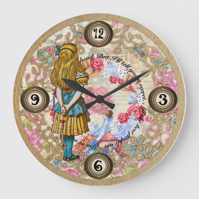 Reloj Redondo Grande Alices Adventures In Wonderland Clock (Anverso)