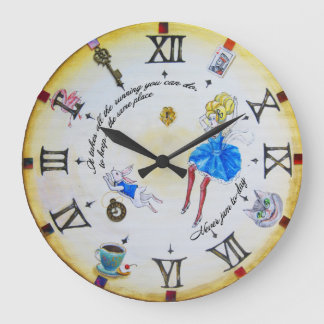 Reloj Redondo Grande Alicia en el país de las maravillas de mal humor