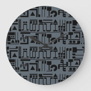 Reloj Redondo Grande Alien Hieroglyphs