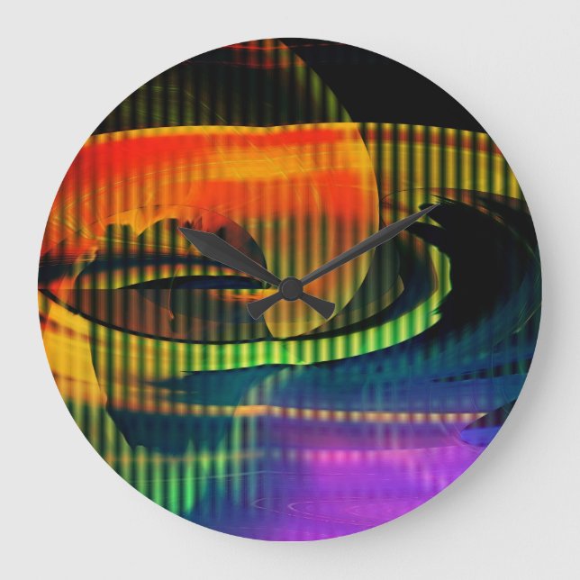 Reloj Redondo Grande Alien Landscape Rainbow Abstract (Anverso)