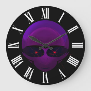 Reloj Redondo Grande Alien Space Pilot Fun E.T. Sci-fi Wall Clock