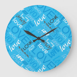 Reloj Redondo Grande Alive Cyan Gallery Love Words Art