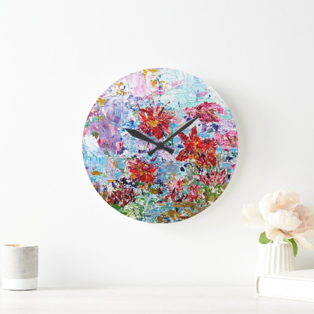 Reloj Redondo Grande Almohadillas de lirio (Hogar)