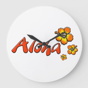 Reloj Redondo Grande Aloha Wall Clock