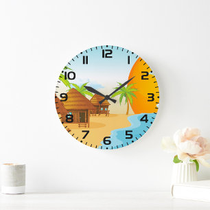 Reloj Redondo Grande Alojamiento en la playa
