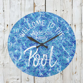 Reloj Redondo Grande Alojamiento personalizado en la piscina familiar