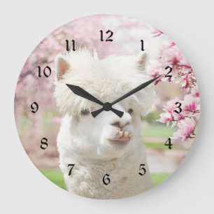 Reloj Redondo Grande Alpaca blanca