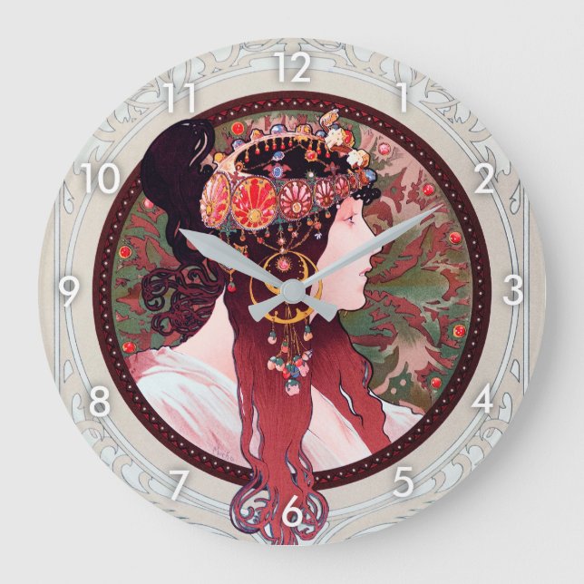 Reloj Redondo Grande Alphonse Mucha (Anverso)