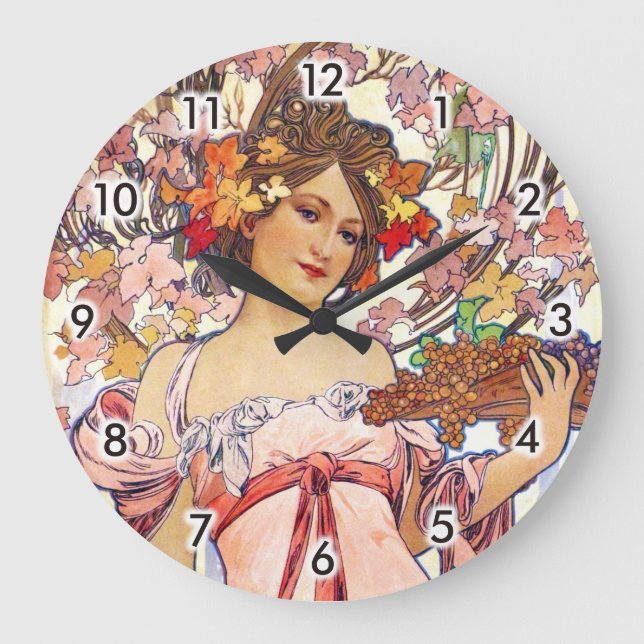 Reloj Redondo Grande Alphonse Mucha (Anverso)