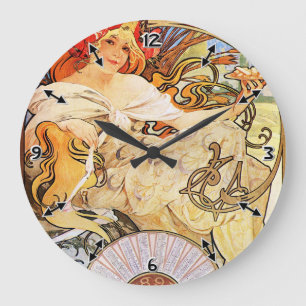 Reloj Redondo Grande Alphonse Mucha Biscuits Lefevre-Utile