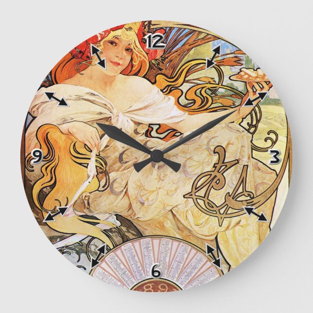 Reloj Redondo Grande Alphonse Mucha Biscuits Lefevre-Utile (Anverso)