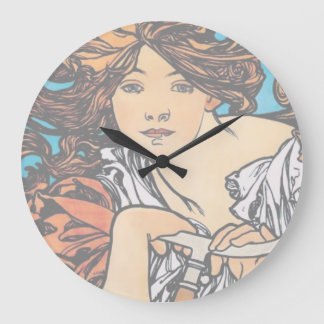 Reloj Redondo Grande Alphonse Mucha - Ciclos Perfecta Retro Art Nouveau