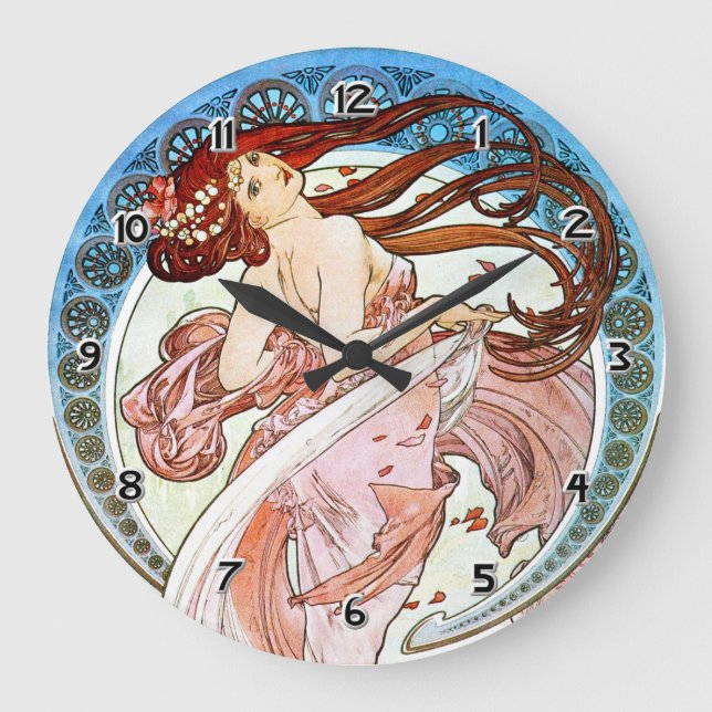 Reloj Redondo Grande Alphonse Mucha Dance (Anverso)