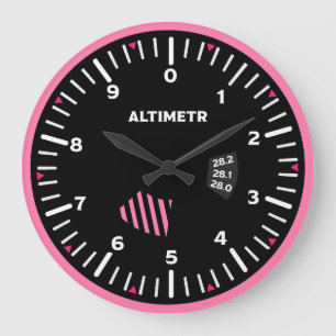 Reloj Redondo Grande Altimetr Lady Pilot Aviation Geek