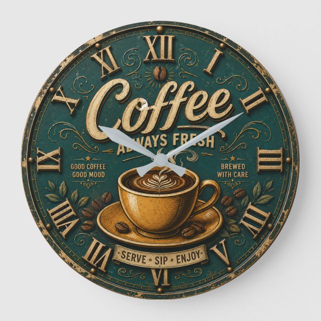 Reloj Redondo Grande Always Fresh Coffee  (Anverso)