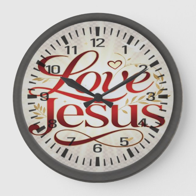 Reloj Redondo Grande Ama a Jesús (Anverso)