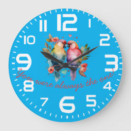 Reloj Redondo Grande Ama a los Aves. ¡Siempre fuiste el ÚNICO!