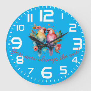 Reloj Redondo Grande Ama a los Aves. ¡Siempre fuiste el ÚNICO!