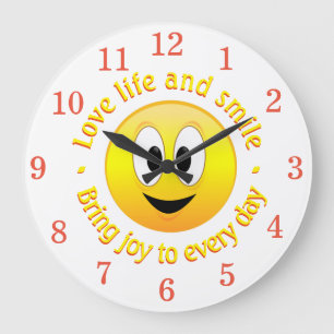 Reloj Redondo Grande Ama La Vida Y Trae Alegría Con Una Cara