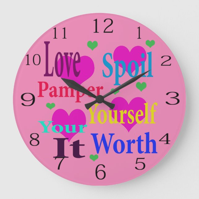 Reloj Redondo Grande Ama Tu Valor, (Anverso)