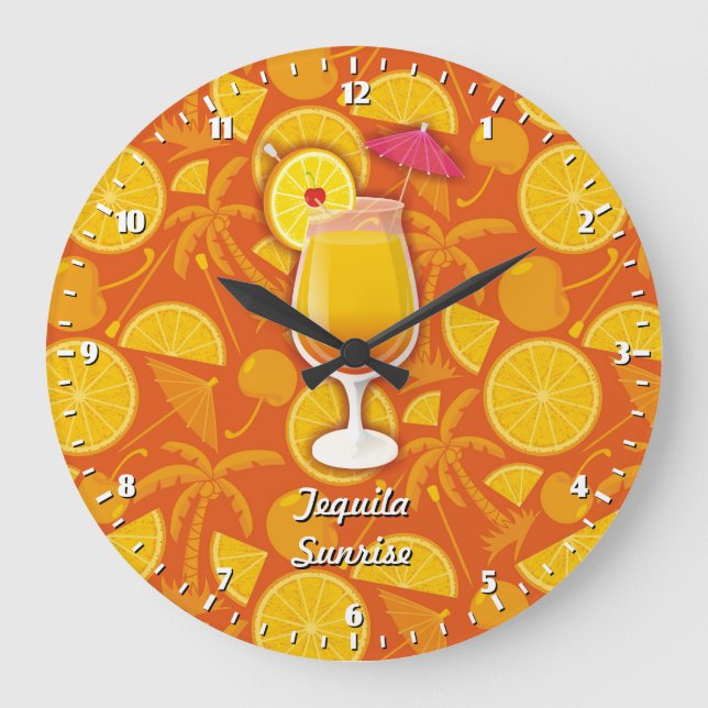 Reloj Redondo Grande Amanecer de tequila (Anverso)