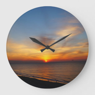 Reloj Redondo Grande Amanecer en el Océano