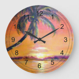 Reloj Redondo Grande Amanecer tropical