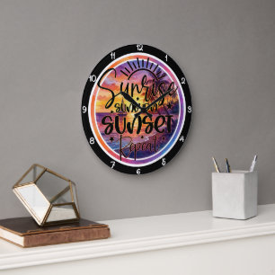 Reloj Redondo Grande Amanecer Tropical Atardecer Repetir Costero