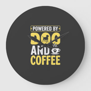 Reloj Redondo Grande Amante del café de perro con energía gracias al di