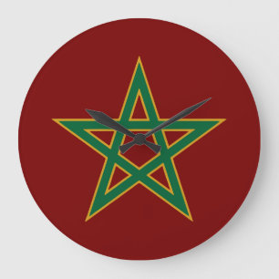 Reloj Redondo Grande Amante del fútbol de la bandera marroquí Marruecos