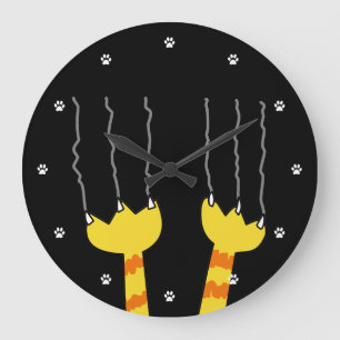 Reloj Redondo Grande Amantes caprichosos divertidos del gato negro del
