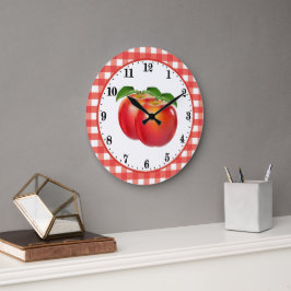 Reloj Redondo Grande Amantes de la cocina de manzana roja