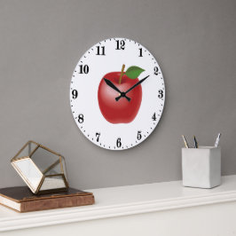 Reloj Redondo Grande Amantes de la cocina de manzana roja