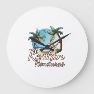 Reloj Redondo Grande Amantes de la pereza de Roatan para hombres mujere