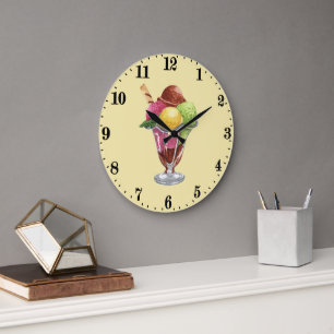 Reloj Redondo Grande Amantes de los helados dulces