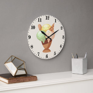 Reloj Redondo Grande Amantes de los helados dulces