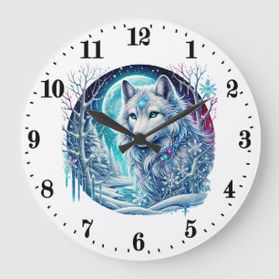 Reloj Redondo Grande Amantes de los lobos de Guay Winter