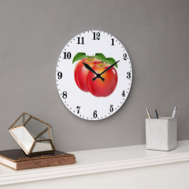 Reloj Redondo Grande Amantes de manzanas cortas decoración de cocina de