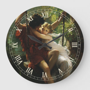 Reloj Redondo Grande Amantes en un columpio. Primavera de Pierre August