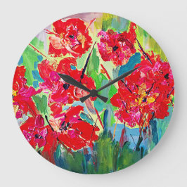 Reloj Redondo Grande Amapolas