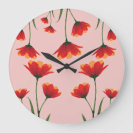 Reloj Redondo Grande Amapolas Dawnfire