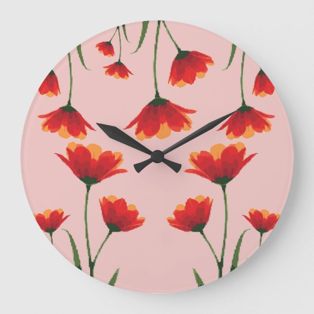 Reloj Redondo Grande Amapolas Dawnfire (Anverso)
