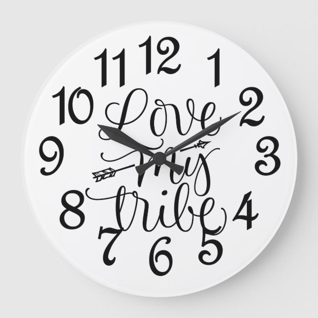 Reloj Redondo Grande Amar a mi tribu  (Anverso)
