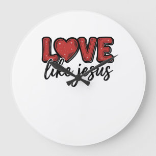 Reloj Redondo Grande Amar como Jesús Diseño de camiseta cristiana vinta