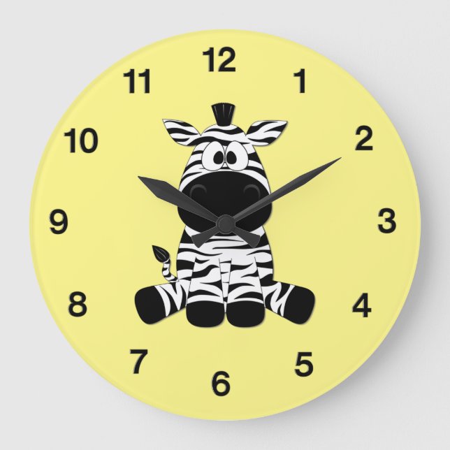 Reloj Redondo Grande Amarillo cebra goofy (Anverso)