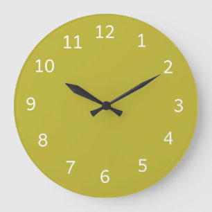 Reloj Redondo Grande Amarillo Chartreuse Verde Sólido Minimalista