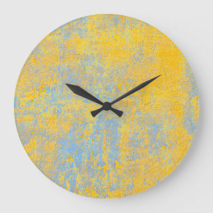Reloj Redondo Grande amarillo de la textura