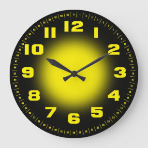 Reloj Redondo Grande Amarillo del neón