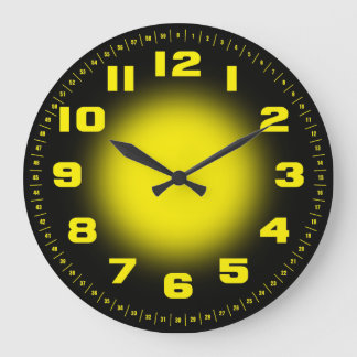 Reloj Redondo Grande Amarillo del neón