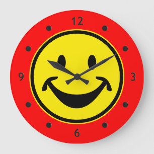 Reloj Redondo Grande Amarillo divertido + su backg. y ideas